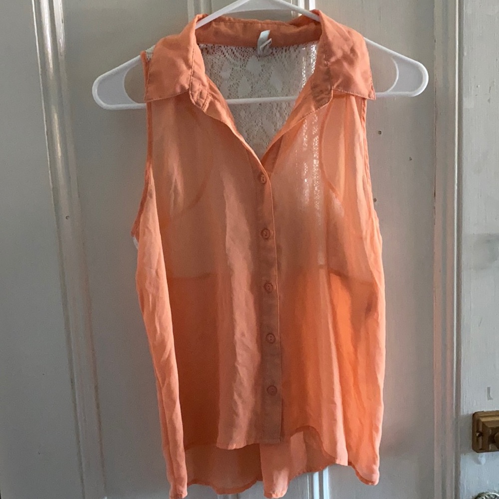 Peachy Lace Back Tank